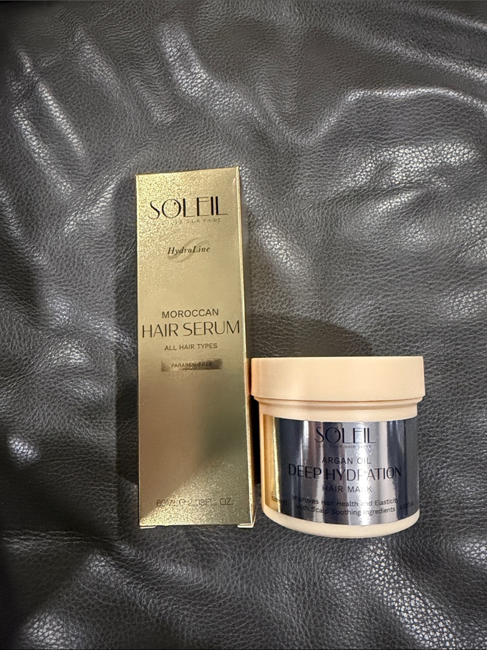 SOLEIL Moroccan Hair Serum & Deep Hydration Hair Mask - Gold